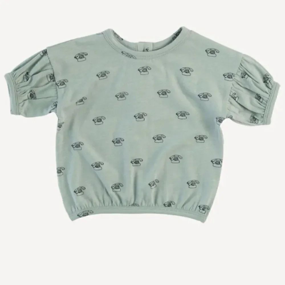 NWT! Kate Quinn Telephone Short Sleeve Balloon Tee, Size 3-6M